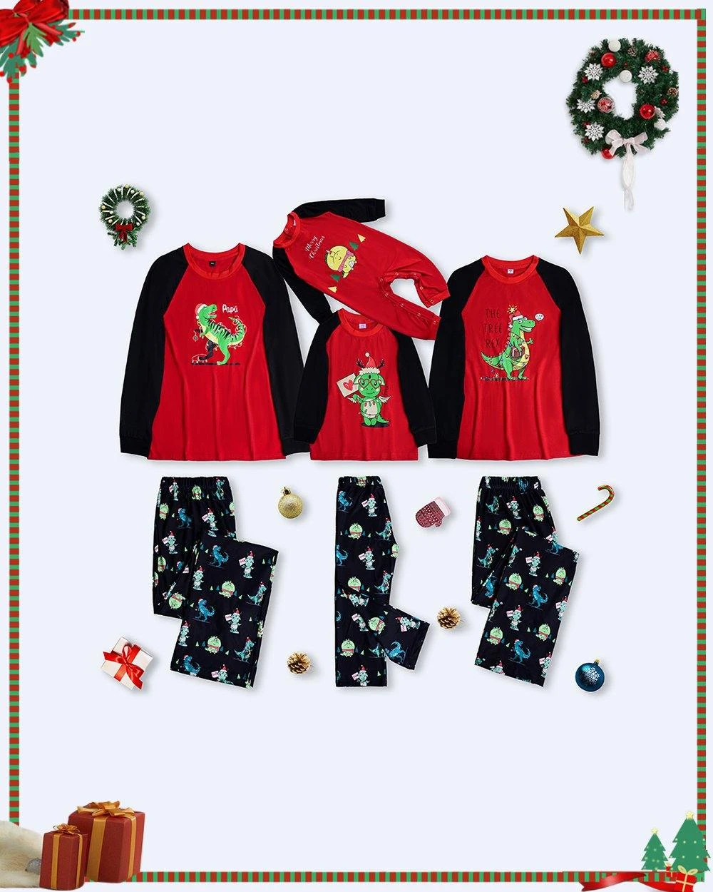 2021 Dinosaur christmas pajamas for family - Merryreindeer